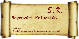 Segesvári Krisztián névjegykártya